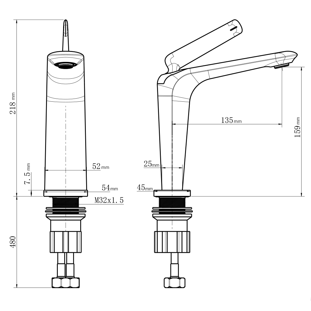 Bathroom Vanity Single Hole Basin Faucet
